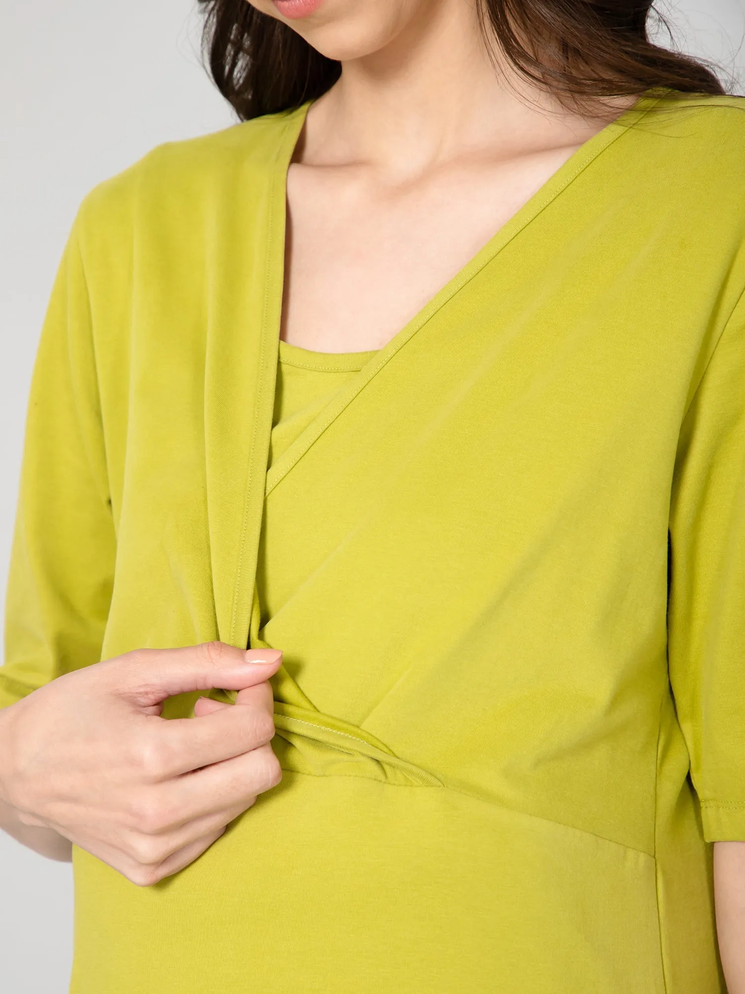 247 Zactive™ Olive Green Zipless Maternity Feeding Top