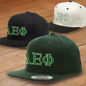 Alpha Epsilon Phi Snapback Cap, 2-Color Greek Letters - 6089 - EMB