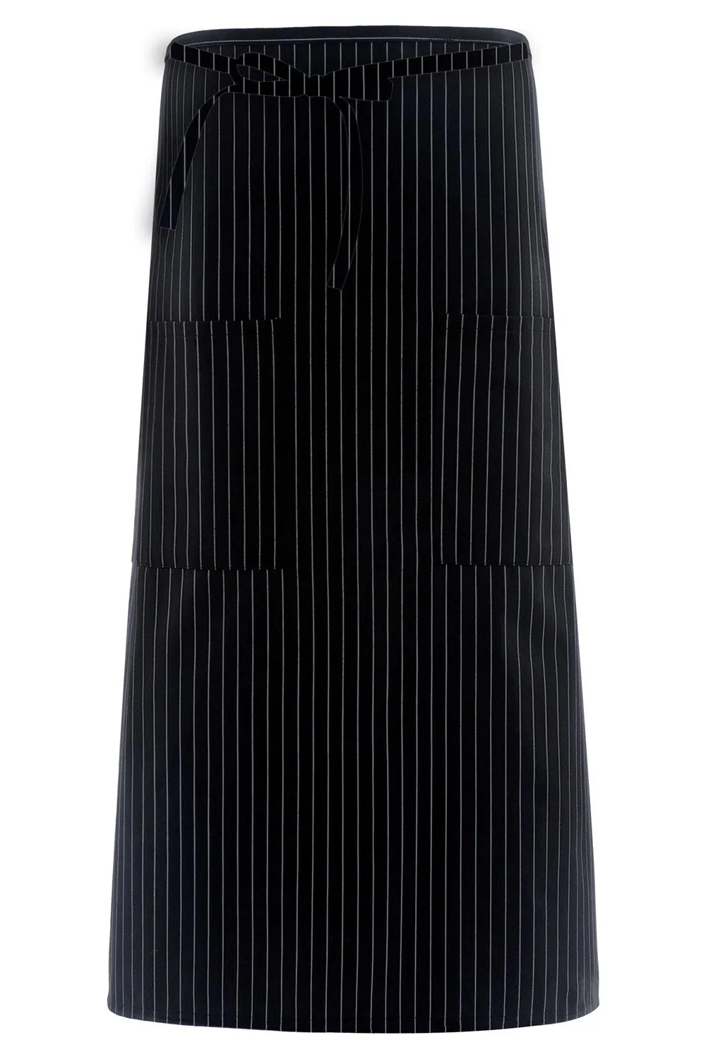 Black & White Pinstripe Bistro Apron (2 Pockets)