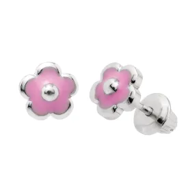 CHILDREN'S STERLING SILVER FLOWER STUD EARRINGS