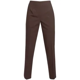 Classic Side Zip L/W Wool Pant In Milk Chocolate