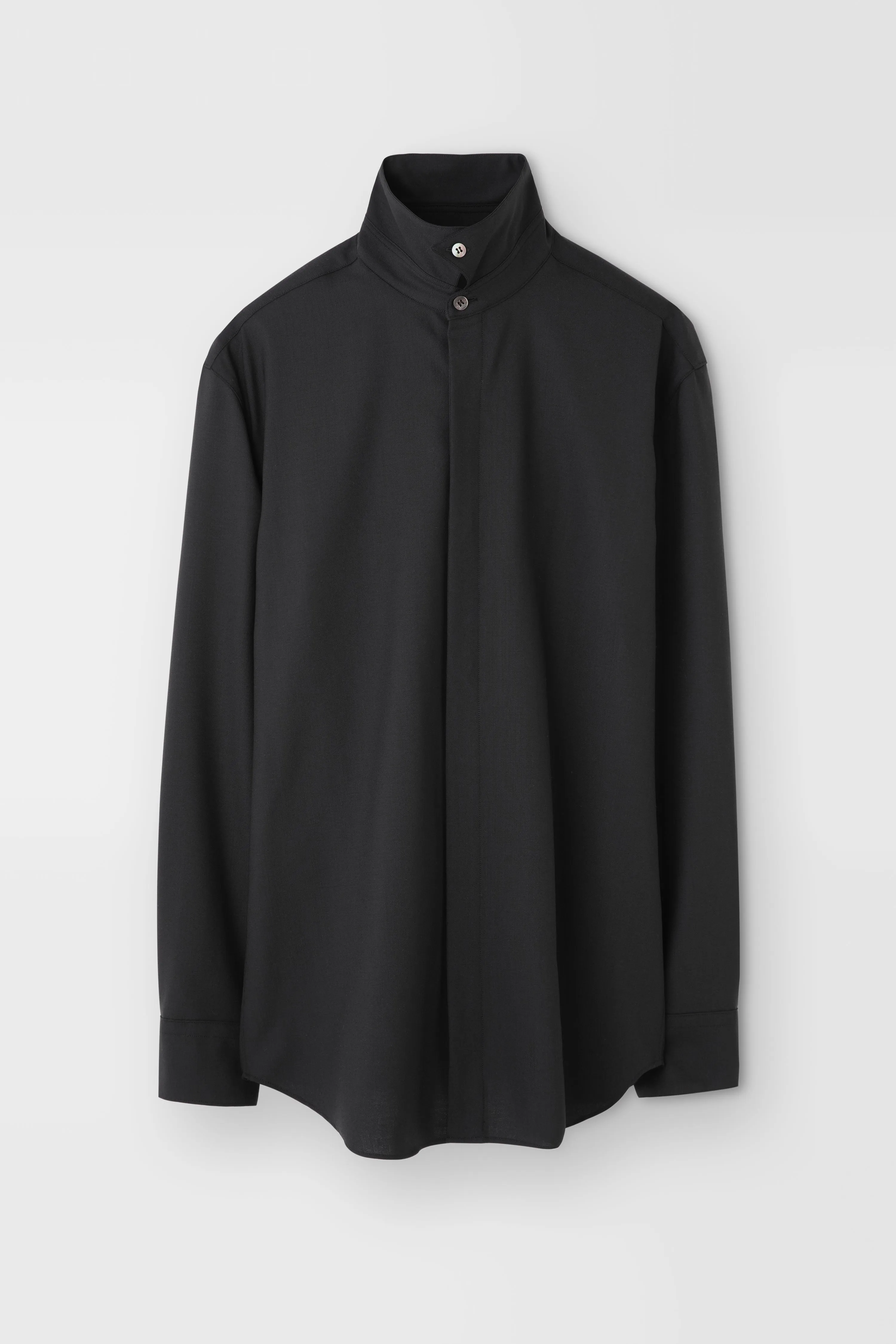 Classic Wool Shirt in Black