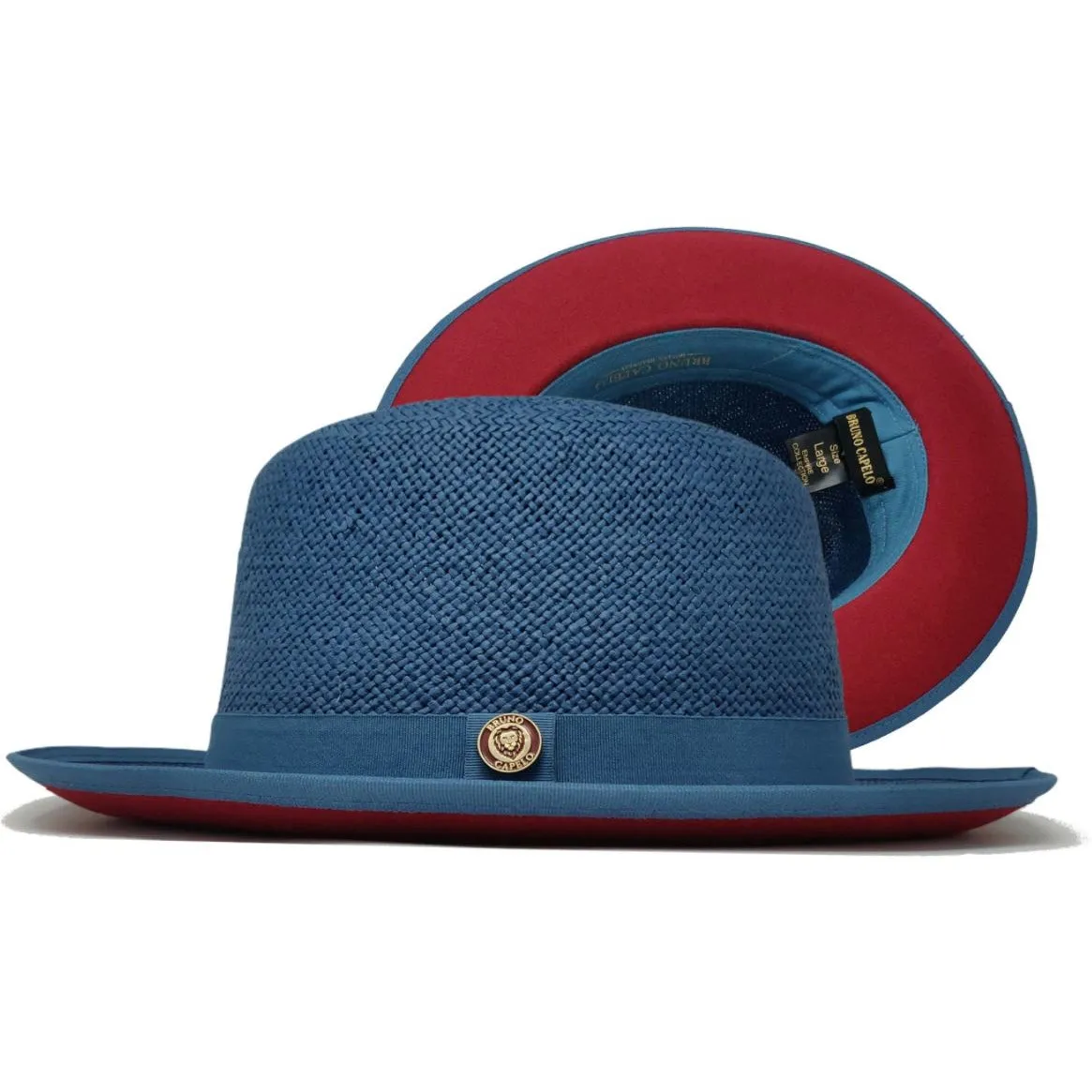 Empire Red Bottom Straw Fedora by Bruno Capelo