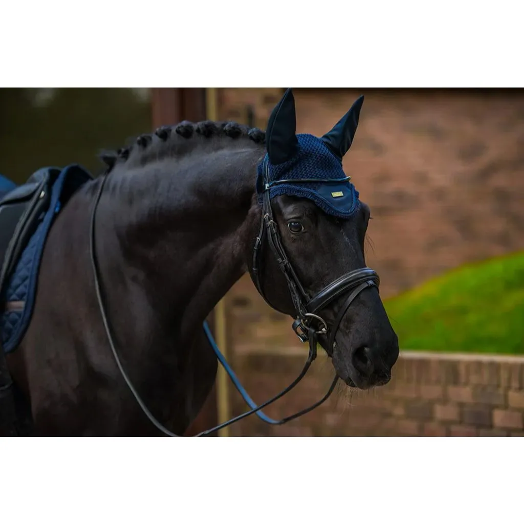 Equestrian Stockholm Soundless Bonnet NAVY/SILVER