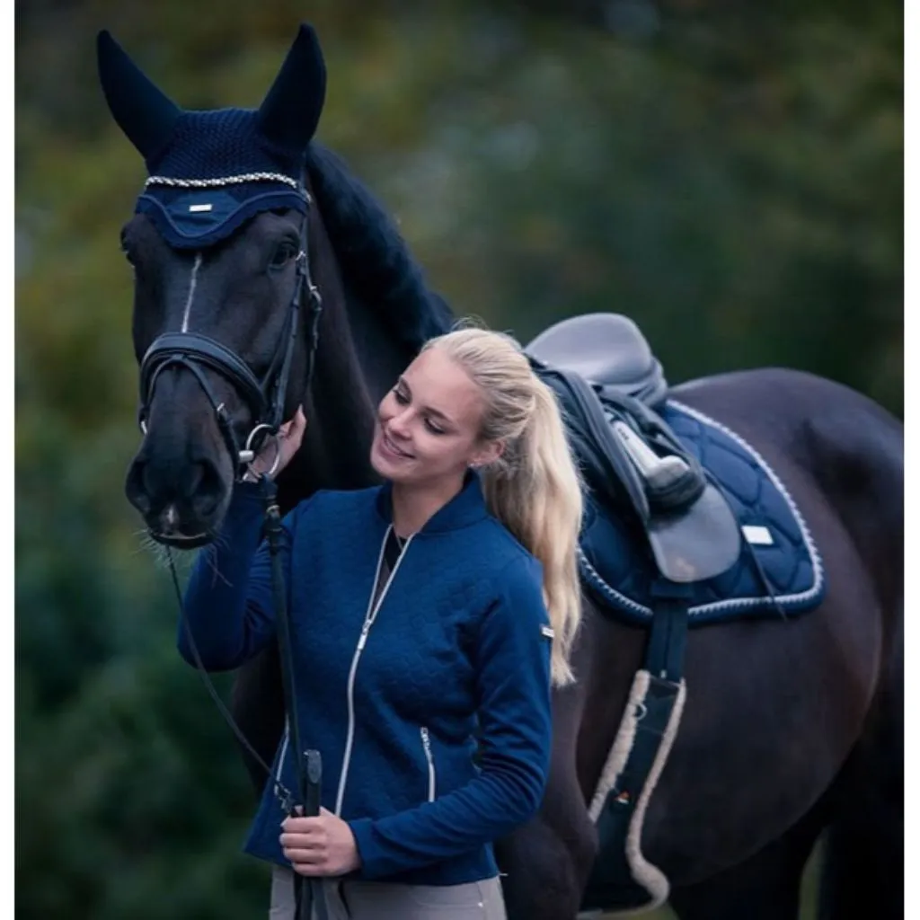 Equestrian Stockholm Soundless Bonnet NAVY/SILVER