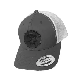 Flexfit Snapback Hat - Dark Grey / White Mesh (Skull Icon)