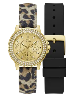 GUESS Ladies Gold Tone Multi-function Watch Box Set