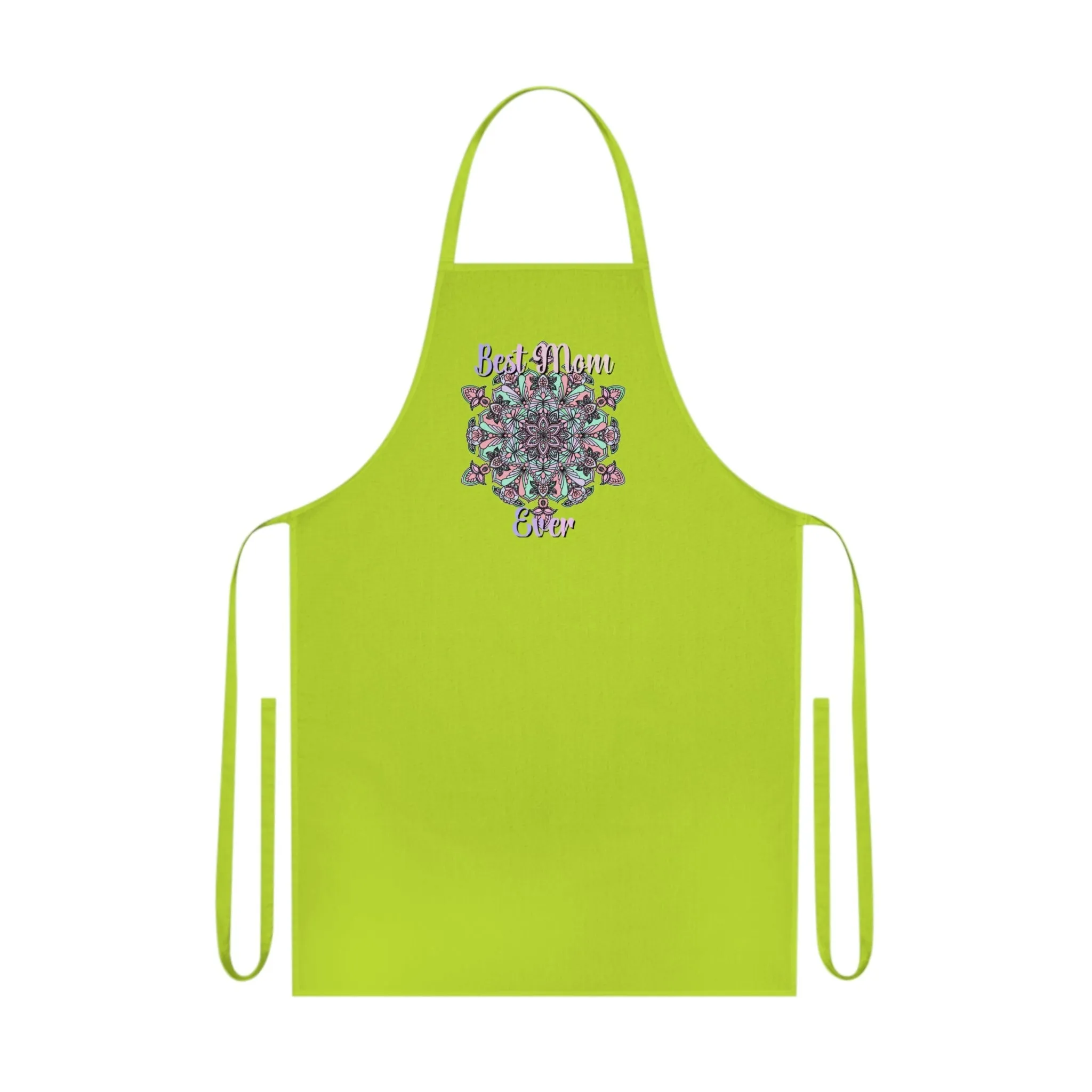 Hand-Drawn Mandala Art Cotton Apron - Ideal for Chefs and Home Cooks