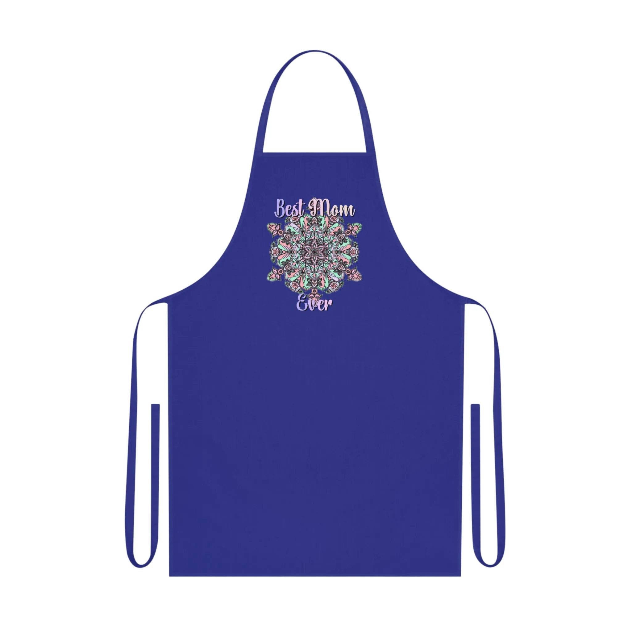 Hand-Drawn Mandala Art Cotton Apron - Ideal for Chefs and Home Cooks