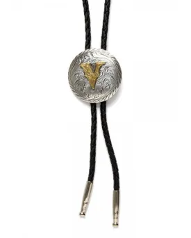 Initial V Bolo Tie