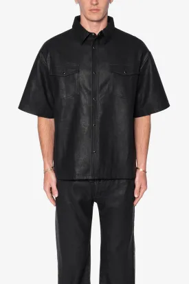 Leather S/S Shirt - Black