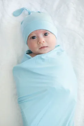 Light Blue Solid Swaddle Blanket Set