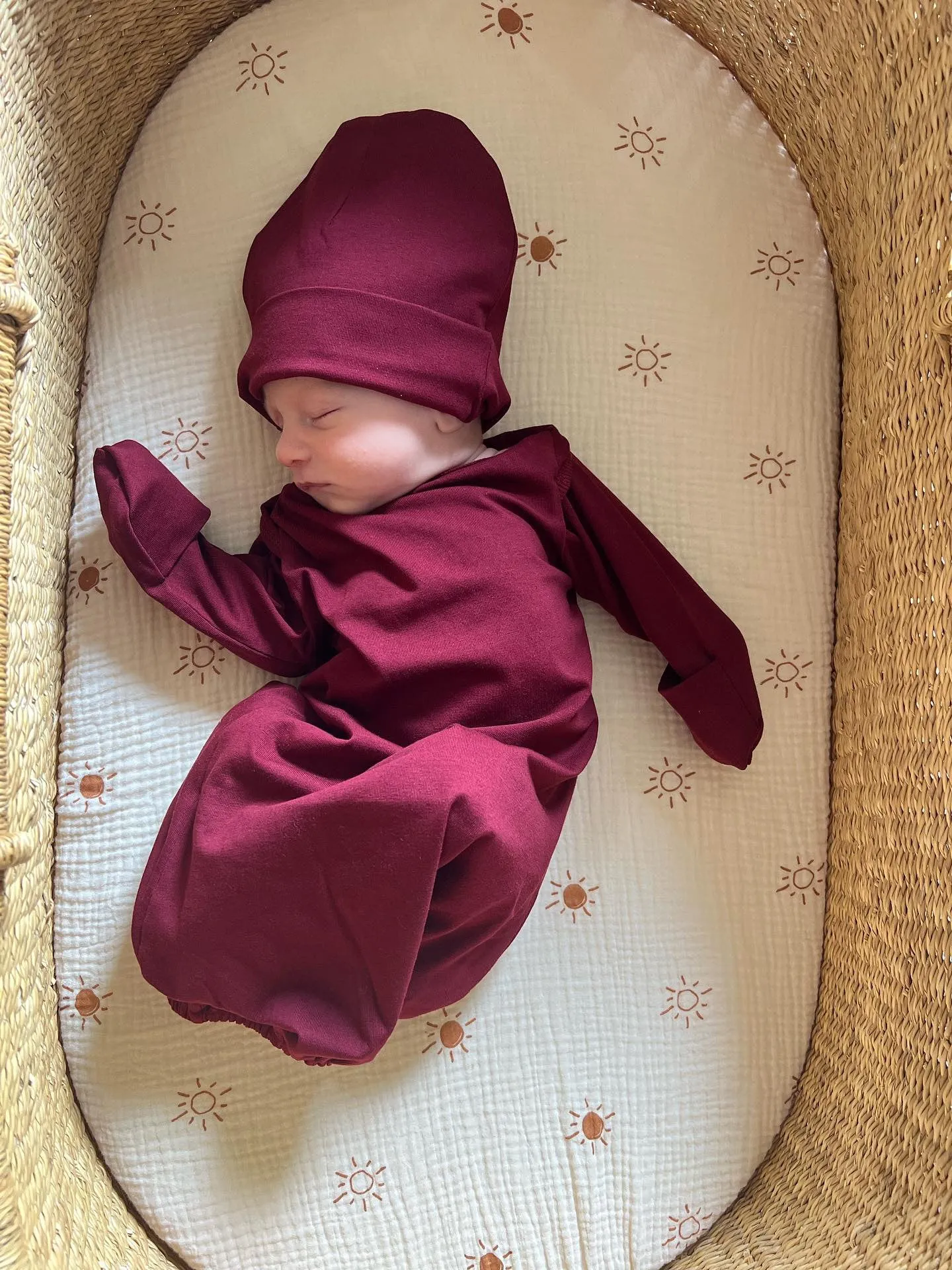 Merlot Robe & Baby Gown & Hat Set