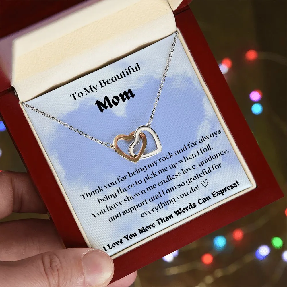 Mom-Interlocking Hearts Necklace