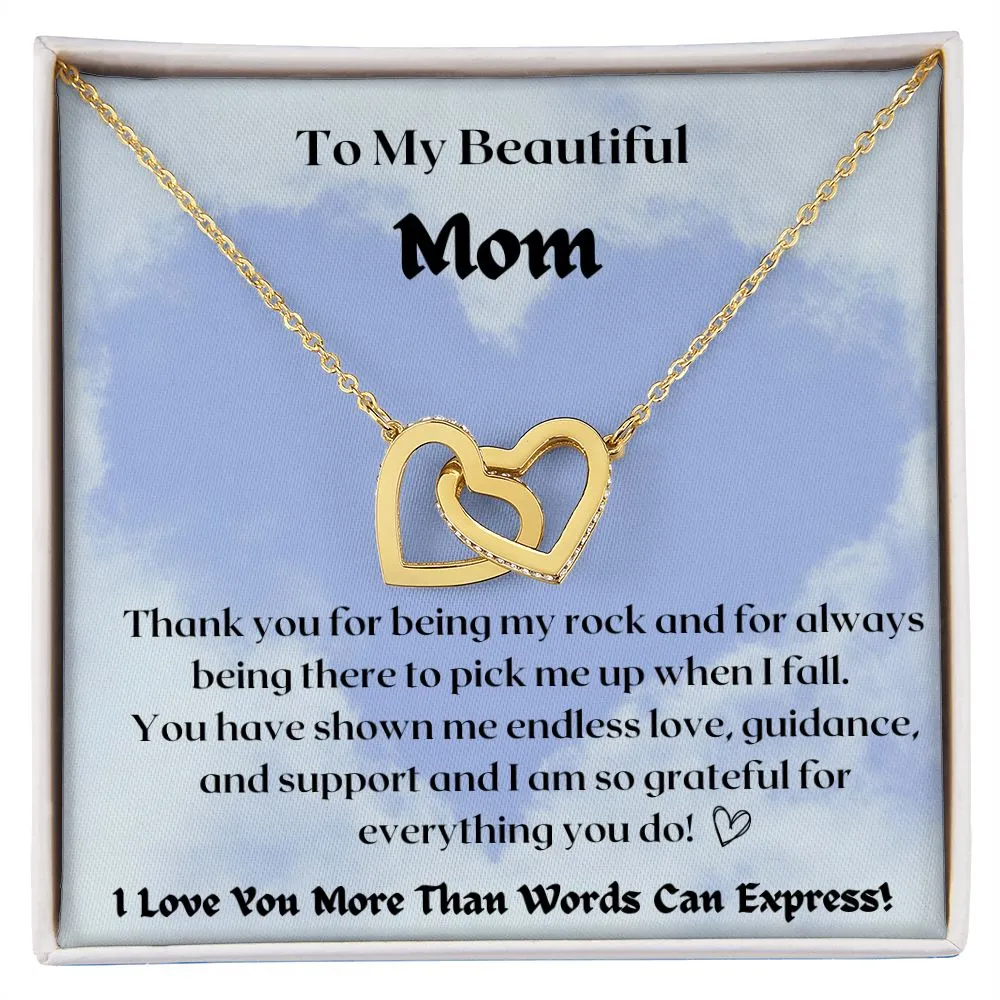 Mom-Interlocking Hearts Necklace