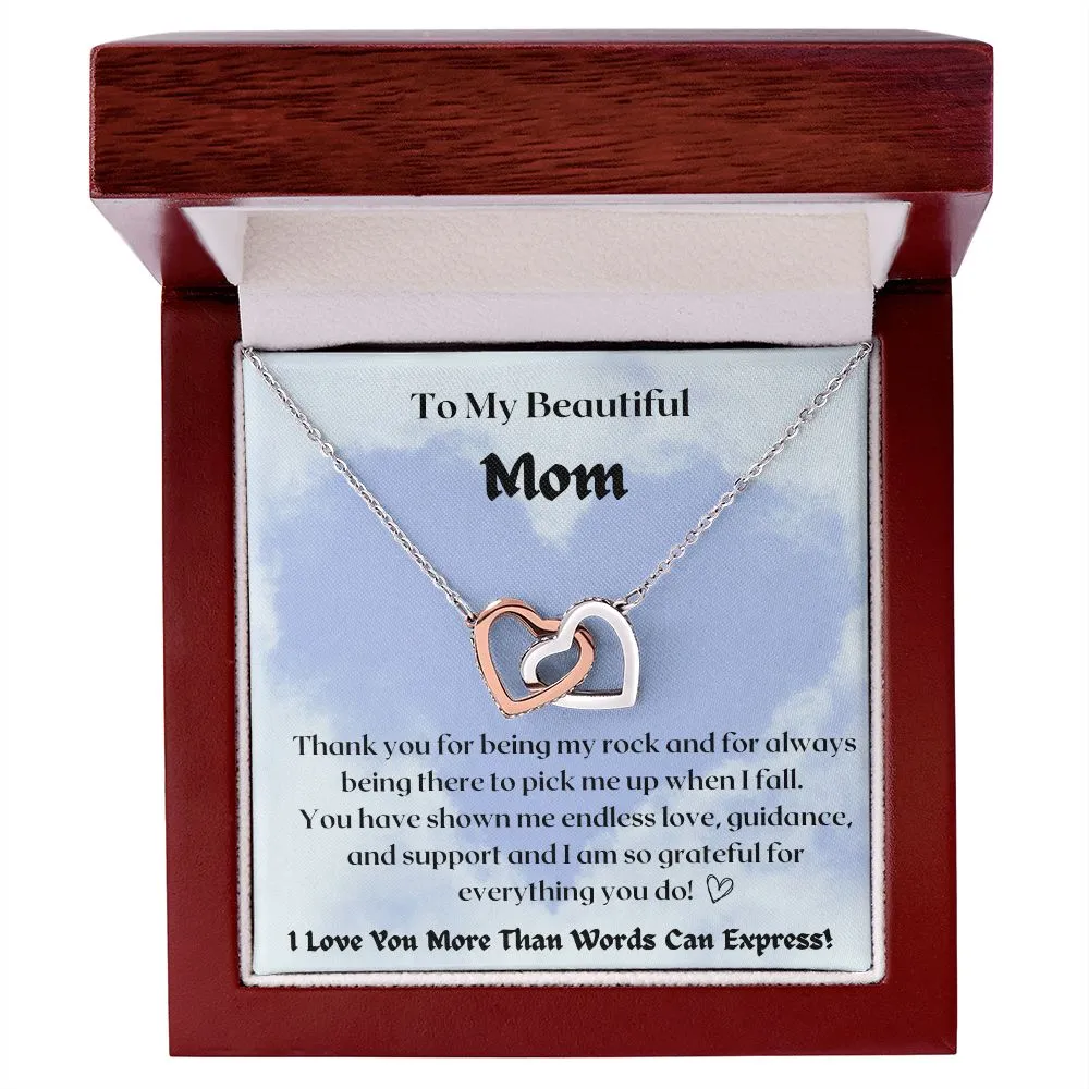 Mom-Interlocking Hearts Necklace