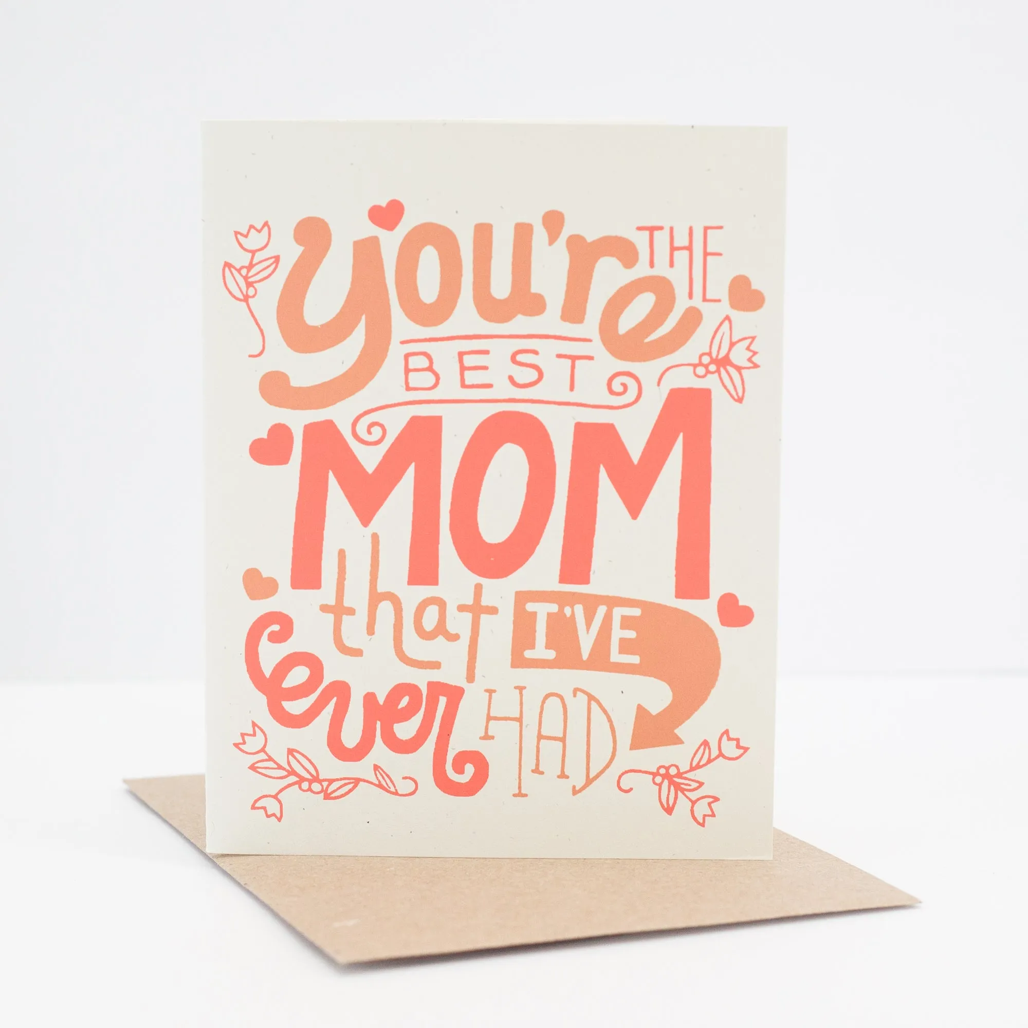 mother's day card with hand drawn type, dad joke card, silly mother's day card