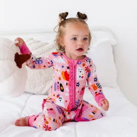 Pink-A-Boo Convertible Footies with Ruffle