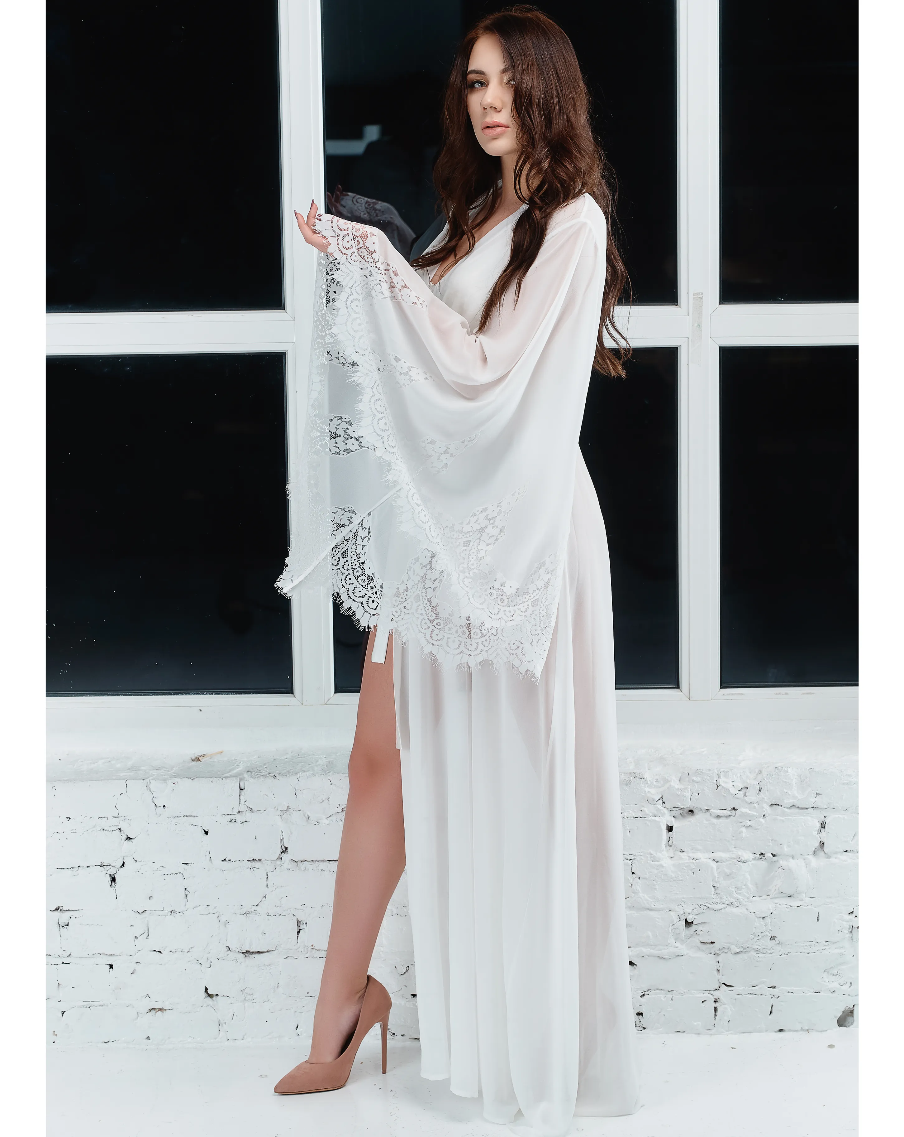 Sabina Elegant Bridal Sheer Robe