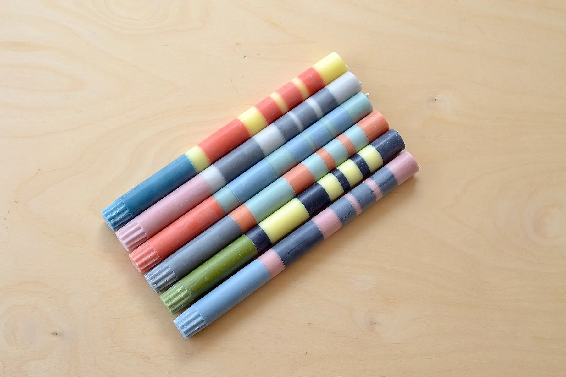 Striped Candles from British Color Standard Mixed 6-Pack