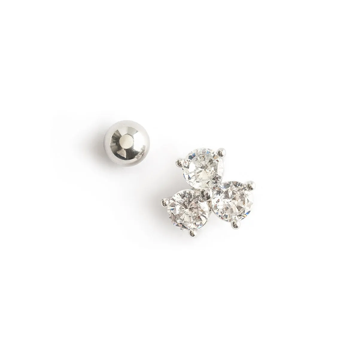 Triple Crystal Helix Single Earring