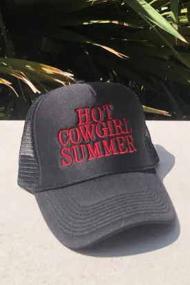 trucker hat "hot cowgirl summer" - black