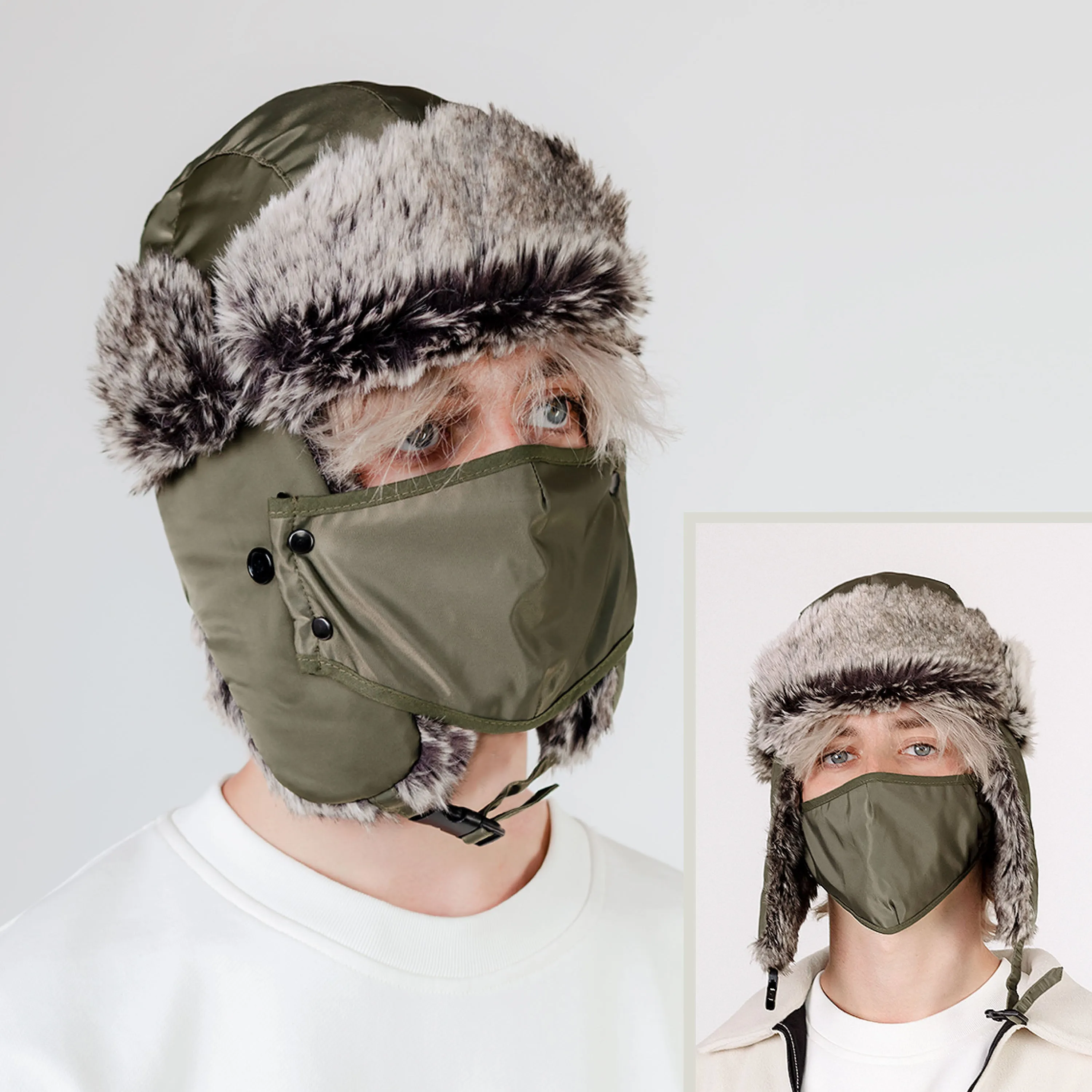 Winter Trapper Hat with Mask